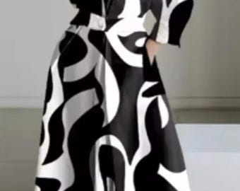 Black and White Patterned Dress