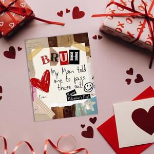 Saint-Valentin drôle de Bruh | Modèle pour la Saint-Valentin au collège | Cartes de classe hilarantes pour enfants et adolescents à téléchargement numérique