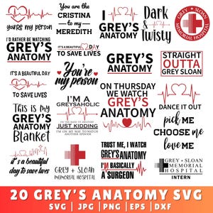 Grays Anatomy Svg, Anatomy Png, Greys Anatomy Stickers, Anatomy Svg, Greys Anatomy Png, ziekenhuis Svg, Svg-bestand voor Cricut