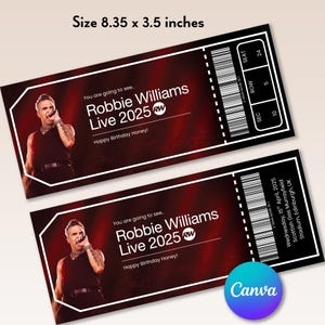 Robbie Williams Better Man 2025 Digitales Ticket, personalisiertes Event-Souvenir, Print at Home Option Sofort-Download-Veranstaltungstickets