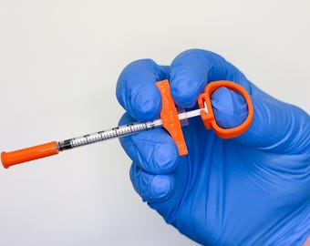 3 Pairs of Aspiration Rings and Syringe Flange Handles Grips | Luer-Lock, Insulin