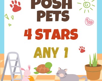Mogo 4 Stars Sticker (ANY 1) Posh Pets (Set 12-24)