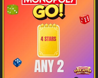 Monopoly Go! - 4 Stars Sticker - 2 PC (Set 12- 21) - Ever After Album