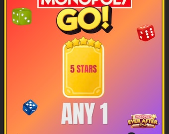 Monopoly Go! - 5 Stars Sticker - 1 PC (Set 16 - 24) - Ever After Album