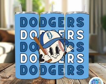Dodgers Cartoon Baseball 20oz Tumbler