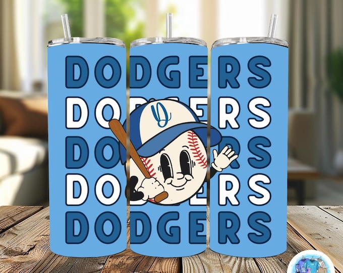 Dodgers Cartoon Baseball 20oz Tumbler