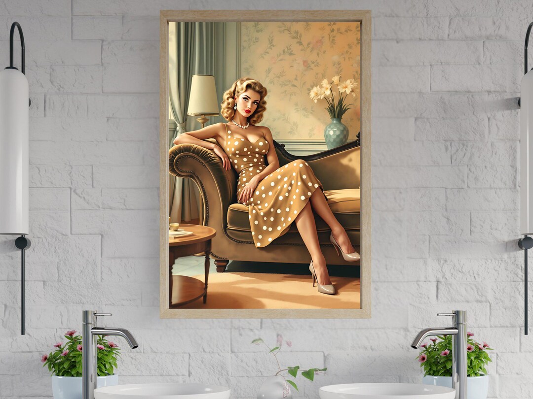 Vintage Glamour Woman Wall Art, Retro Fashion Lady Poster, Elegant Lady ...
