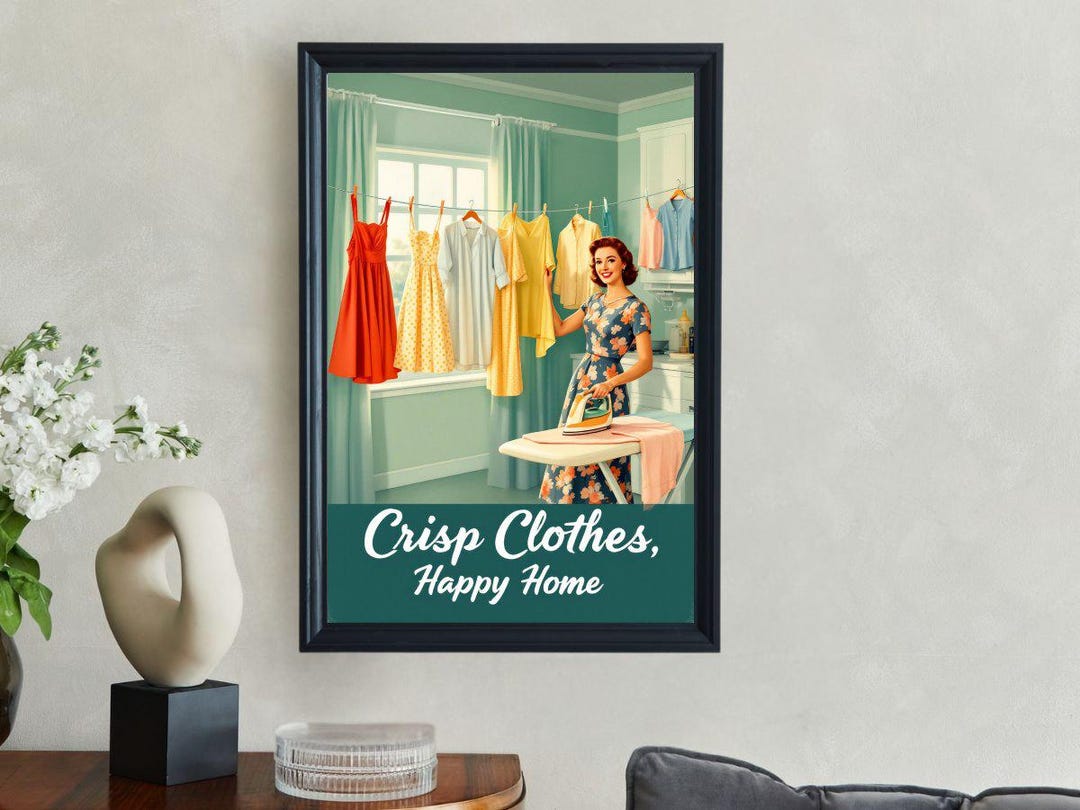 Retro Laundry Room Decor, Vintage Style Wall Art, Laundry Room Poster ...