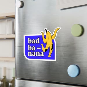 Adesivo "Bad Banana" per laptop, borraccia o skateboard. Decorazioni divertenti e stravaganti, regalo per bambini, accessori da viaggio per adolescenti, auto.