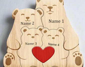 "Puzzle ""bärenfamilie"" mit Gravur"