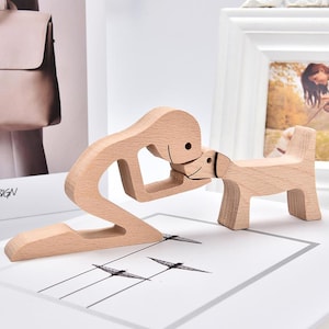 Personalized Beagle Wooden Sculpture: FSC-Certified Beech Wood Decor