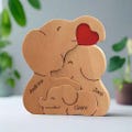 Engraved Wood Elephant Family Puzzle, Family Plaque, Elephant Keepsake Gift, Elephant Gift with Names Decor, Fathers Day Gift from Grandkids product logo