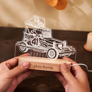 Luce notturna personalizzata per schizzi di auto: decorazione da scrivania in acrilico 3D per disegni di auto
