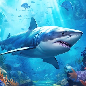Carte animée Orque et requin