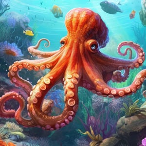 Krab en Octopus Bewegende Kaart
