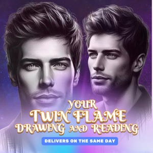 Twin Flame Sketch + Reading | See His Face, Name Initial, Zodiac Sign, Personality, Meeting Time & Place, SAME DAY