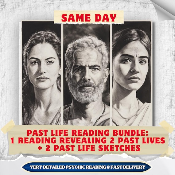 Past Life Reading + 2 Portraits, Who Were You? Soul Past Lives, Karmic Lessons, Psychic Reading, Past Life Appearance, Intuitive, SAME DAY