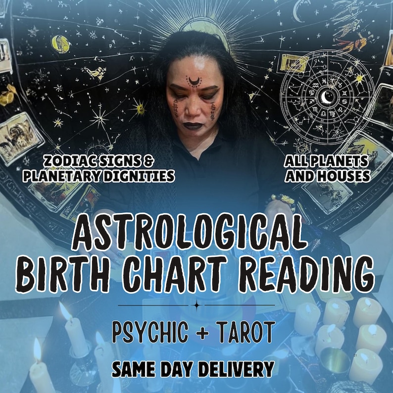 Extremely Detailed Astrological Birth Chart Reading, Full Natal Chart Astrology, With Psychic + Tarot Insights immagine 1