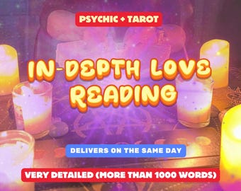 Psychic + Tarot Love Reading, Twin Flame Reading, Soulmate Reading, Medium Reading with Tarot Cards, Psychic Love Reading, SAME DAY