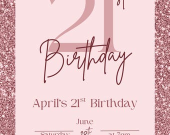 Modelo de convite para 21º aniversário