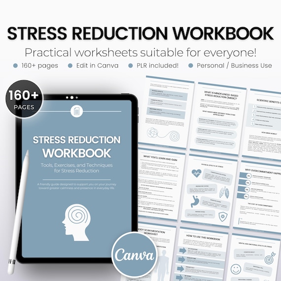 Mindfulness-Based Stress Reduction Workbook, MBSR Worksheets | Coaching PLR, Coping Skills for Anxiety, Resources for Coaches, Stress Relief