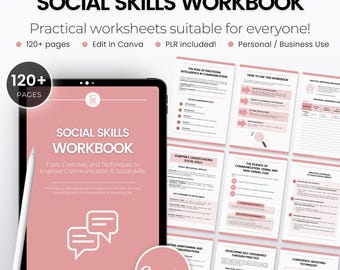Social Skills Tools Workbook PLR for Coaches | Coaching Tools, Toolkits for Mental Health PLR, Communication Worksheets, Practice Templates
