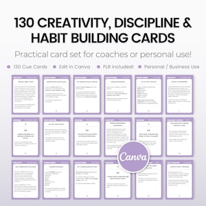 Creativity, Discipline, Habit Building Cards, PLR Bundle for Coaches, Coaching Tools, Creative Thinking Toolkit, Creativity Booster Card Set