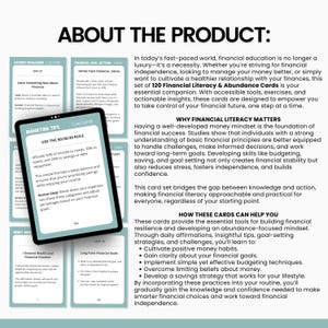 Financial Literacy & Abundance Cue Cards, PLR Bundle for Coaches Financial education Coaching Tools Money Mindset Card Set Teaching Finances image 3