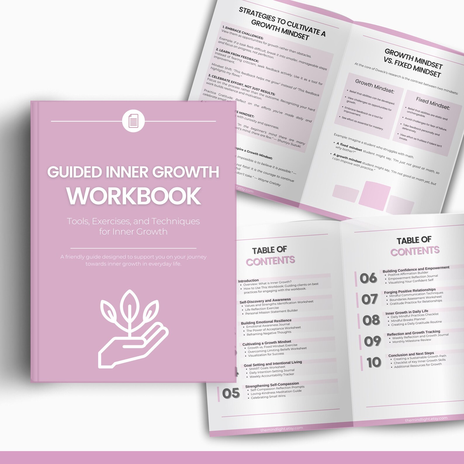 Guided Inner Growth Workbook, Editable Coaching PLR Templates Personal ...
