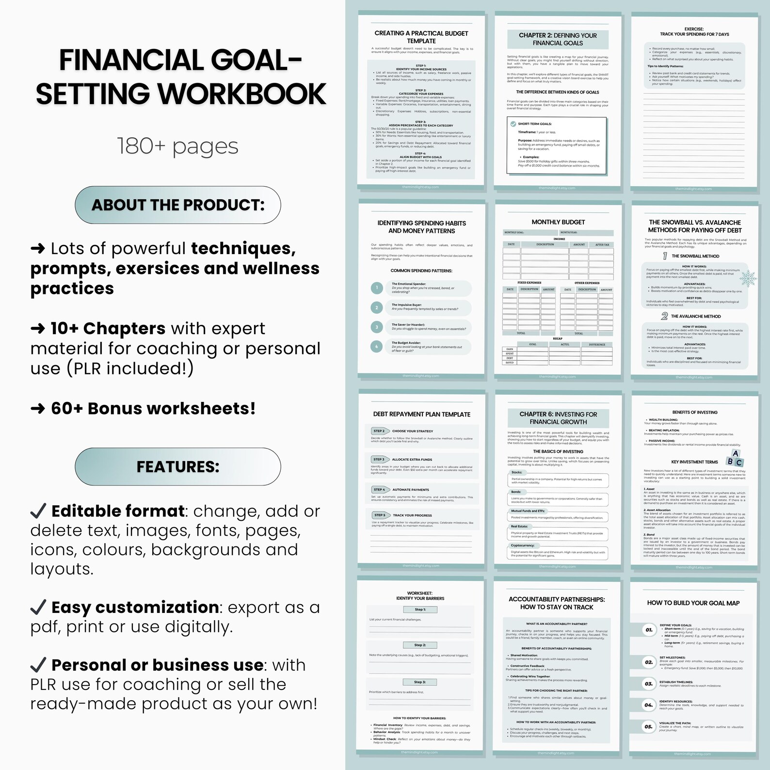 Financial Goal-setting Workbook, Financial Education Worksheets ...