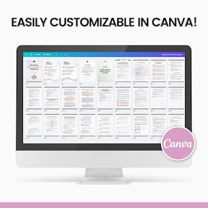 May include: A computer screen displaying a digital workbook titled "The Ultimate Mental Health Workbook". The workbook is divided into sections with titles such as "Table of Contents" and "Understanding Mental Health & The Brain". The screen is open in Canva, a graphic design platform, indicating that the workbook is customisable.