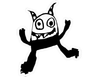 Leuke stickers met een kus van een monster