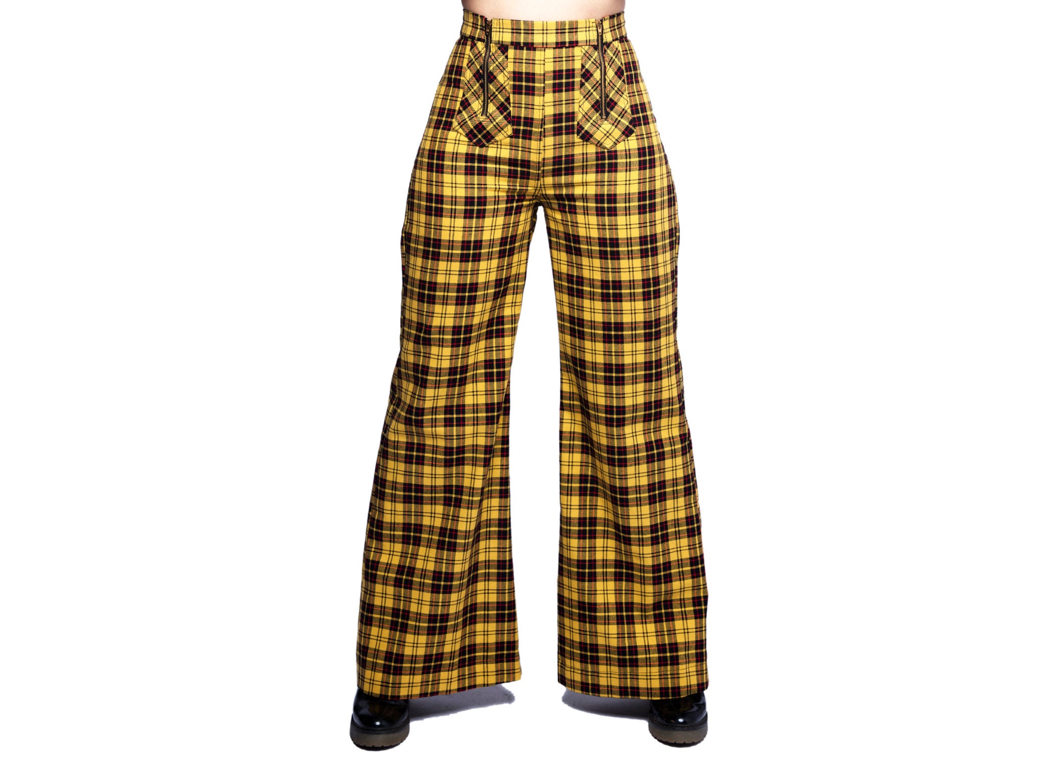 Yellow Plaid Pants - Etsy