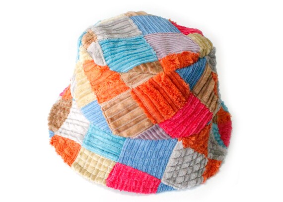 Patchwork Bucket Hat - Reversible Corduroy Colorf… - image 8