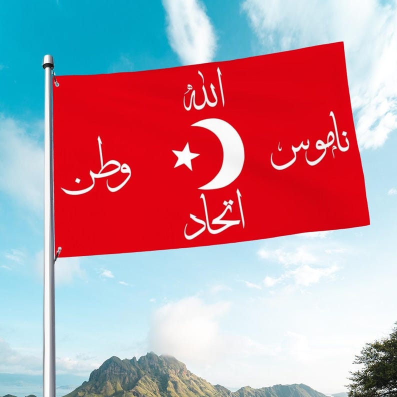Ittihad Terakki Bayrak Flag: Turkish Historical Tapestry Banner (90x150 cm) image 2
