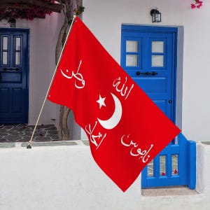 Ittihad Terakki Bayrak Flag: Turkish Historical Tapestry Banner (90x150 cm) image 4