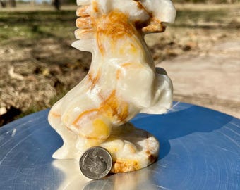 Escultura de caballo de ónix / Figura de cristal de 15 cm, decoración curativa