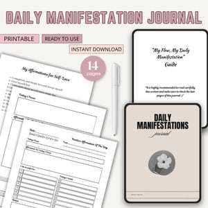 Manifestation Journal, Vision Board, Mindfulness journal, Digital Manifestation Journal, Law of Attraction Journal, Printable Planner