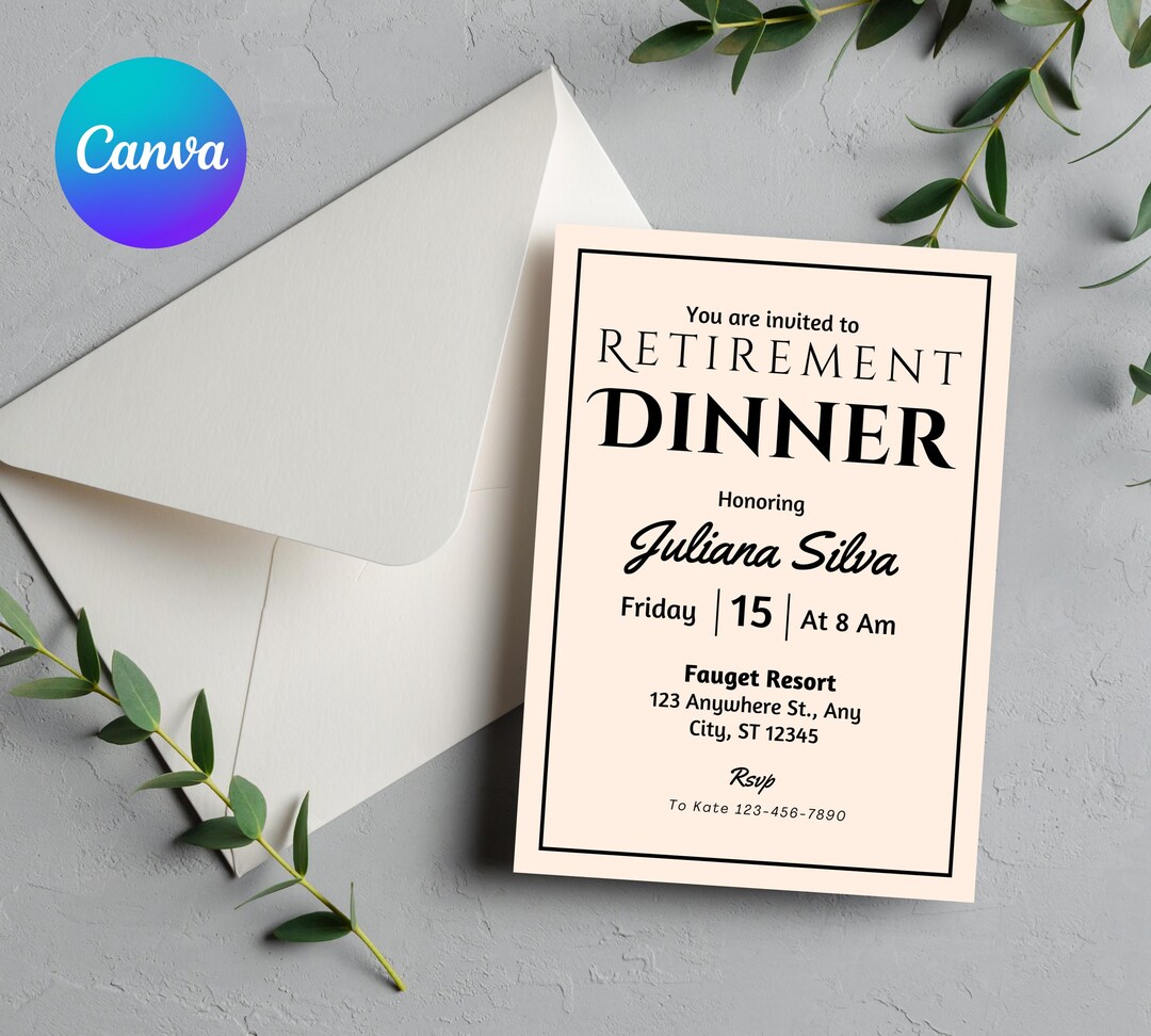 Editable Retirement Party Invitation Template, Work Retire Mens Womens ...