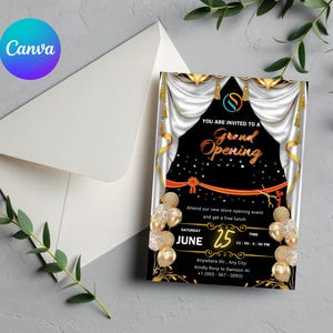 Editable Grand Opening Invitation Template, Business Launch Event Invite, Modern Business Invitation, Launch Party invitation, Grand Opening
