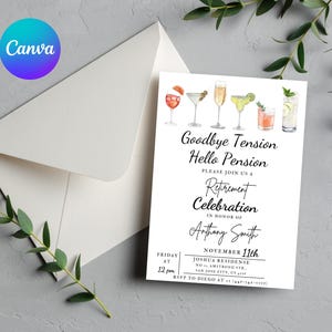 Funny Retirement Invitation, Modern & Simple Retirement Party Invite, Editable Retirement Invite, Summer Retirement Party Invite, Retirement