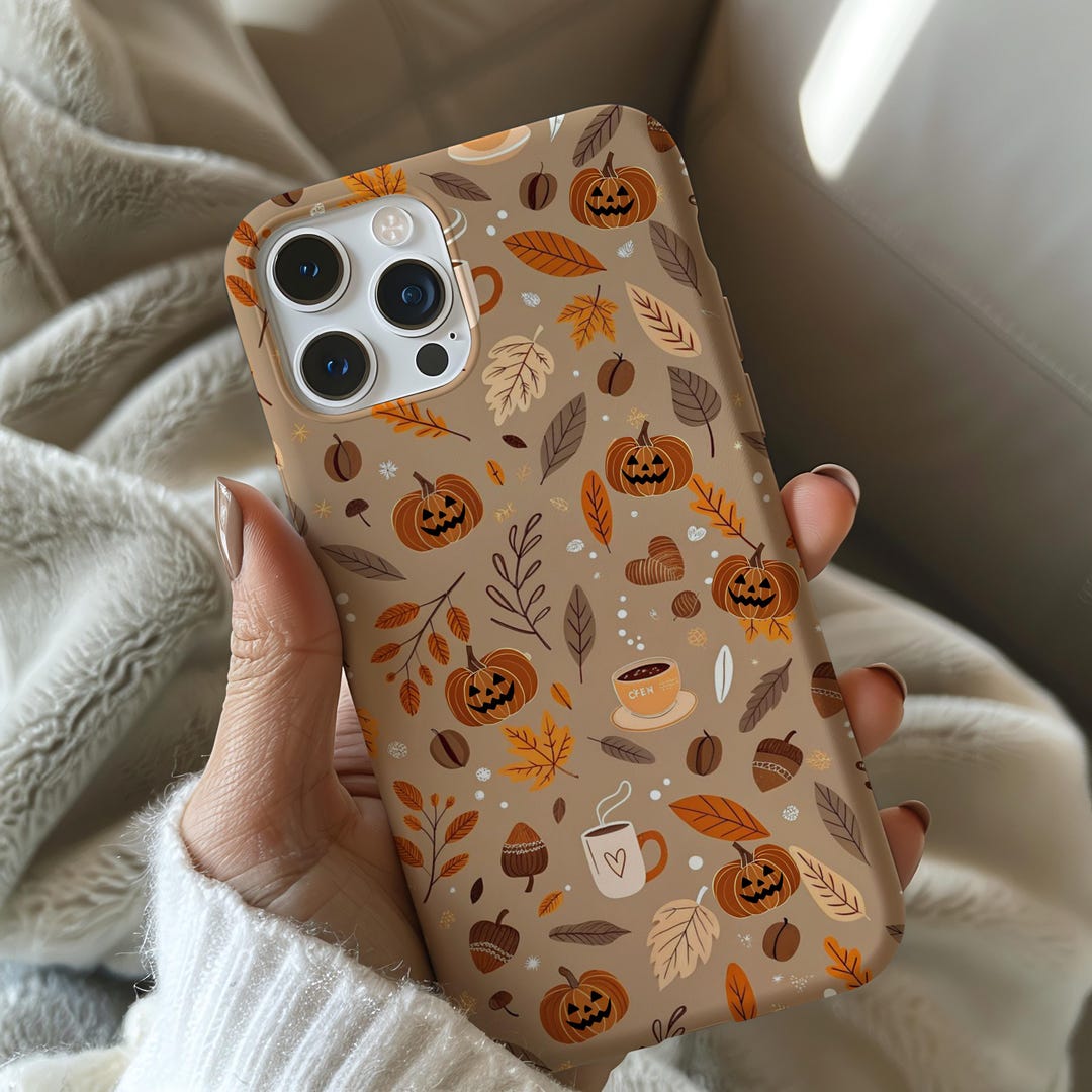 Halloween Pumpkin Floral Phone Case, Fall Floral Phone Case | Fall Gift ...