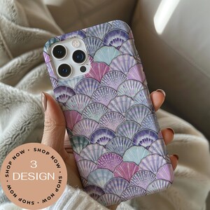 Pink Seashell Phone Case Ocean Cell Phone Case Coastal Summer Phone Cover Beach Cute iPhone 16 15 14 13 12 PRO Max, Samsung Galaxy S24, S23