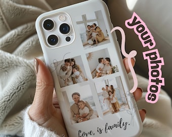 Coque de téléphone personnalisée avec collage de photos, coque de téléphone personnalisée avec photo, collage de photos pour iPhone 16 15 14 13 12 Pro Max Samsung s25 s24
