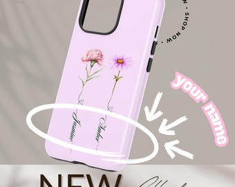 Personalized Mama, Grandma Phone Case with Birth Month Flower for Mother's day Gift, IPhone 17 Air Pro Max