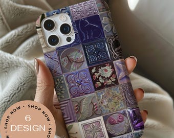 Vintage Azulejo Tiles Phone Casefor iPhone 16 15 14 13 12 11 PRO Plus Max, Samsung Galaxy S24, S23, S22, S21, Mosaic Cover for iPhone, Gift