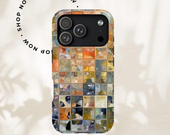 Mosaic Tile Look iPhone MagSafe Case: Elegant Colorful Design ,Tough Case , Magsafe Case , Iphone 17 Air 16 15 14 13 12 Pro Max available