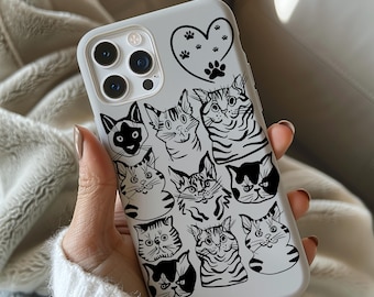 Mooie Kitten Telefoon Case Voor iPhone Air iPhone 17 16 15 14 13 12 11 iPhone Pro/Pro Max Case iPhone Mini Case XR XS MAX Aanpasbaar Cadeau