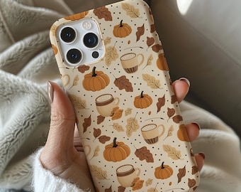 Pumpkin Spice Latte-telefonskal höstestetik, blommigt kaffe-telefonskal, höst-iPhoneskal för iPhone 16 15 14 13 PRO Max Plus, present