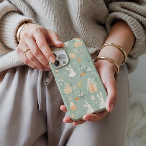Bunny Phone Case, Animal Lover Gift, Easter Floral Aesthetic, Gift for Her, Easter, MagSafe , Samsung, Pixel,iPhone 16 15 14 13 12 PRO Max